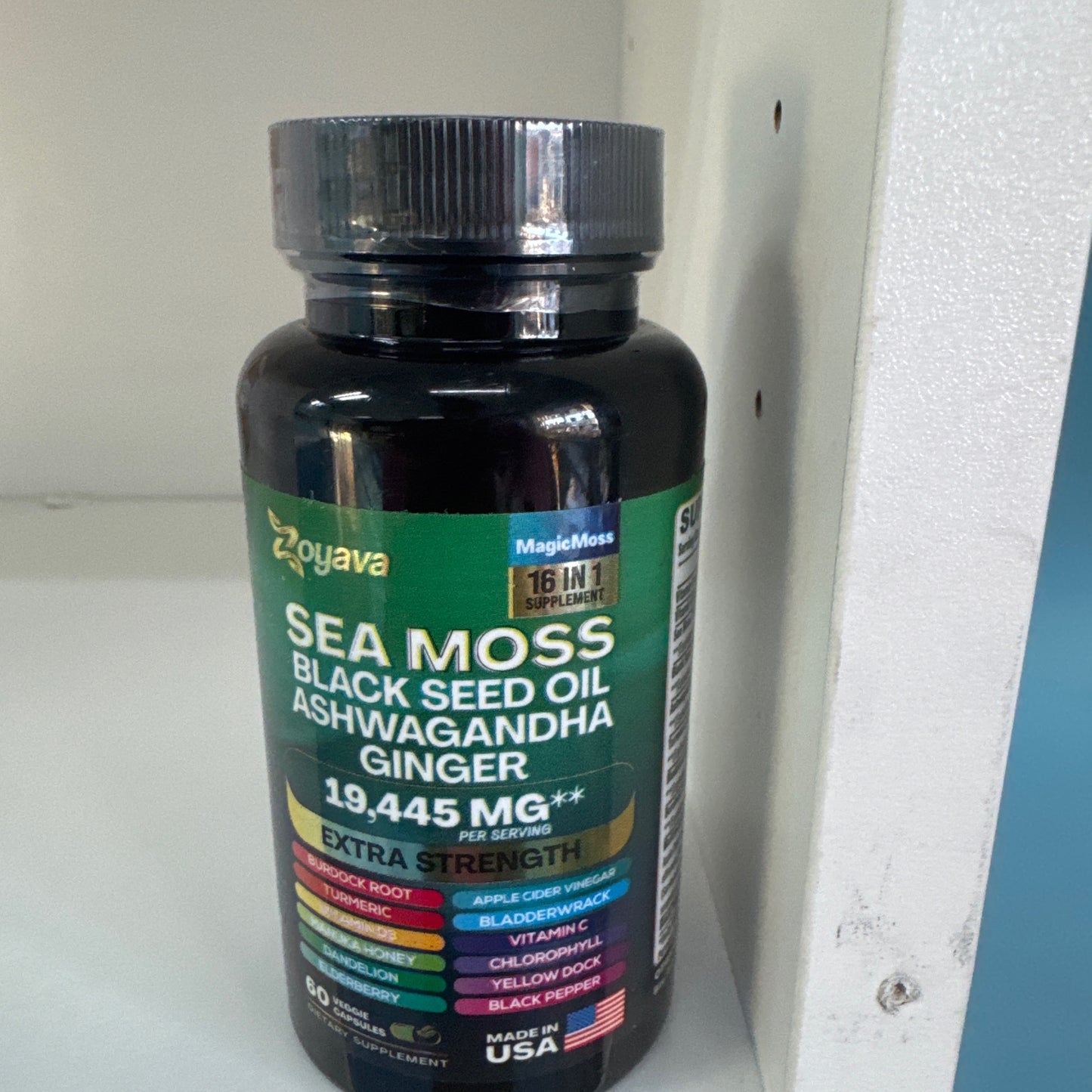 Seamoss black seed oil ashgwanda ginger pill