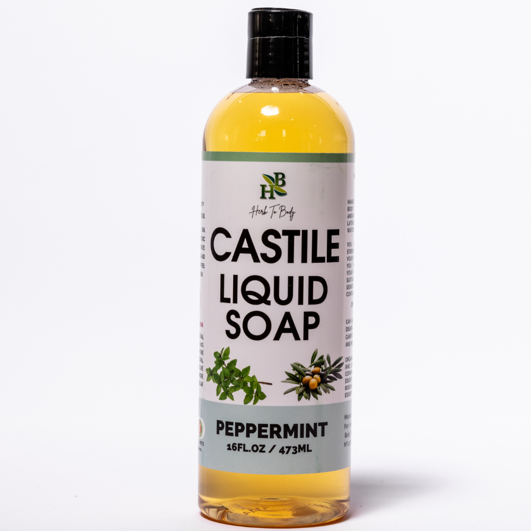 Peppermint Castile Liquid Soap 16oz - Organic - Non-GMO