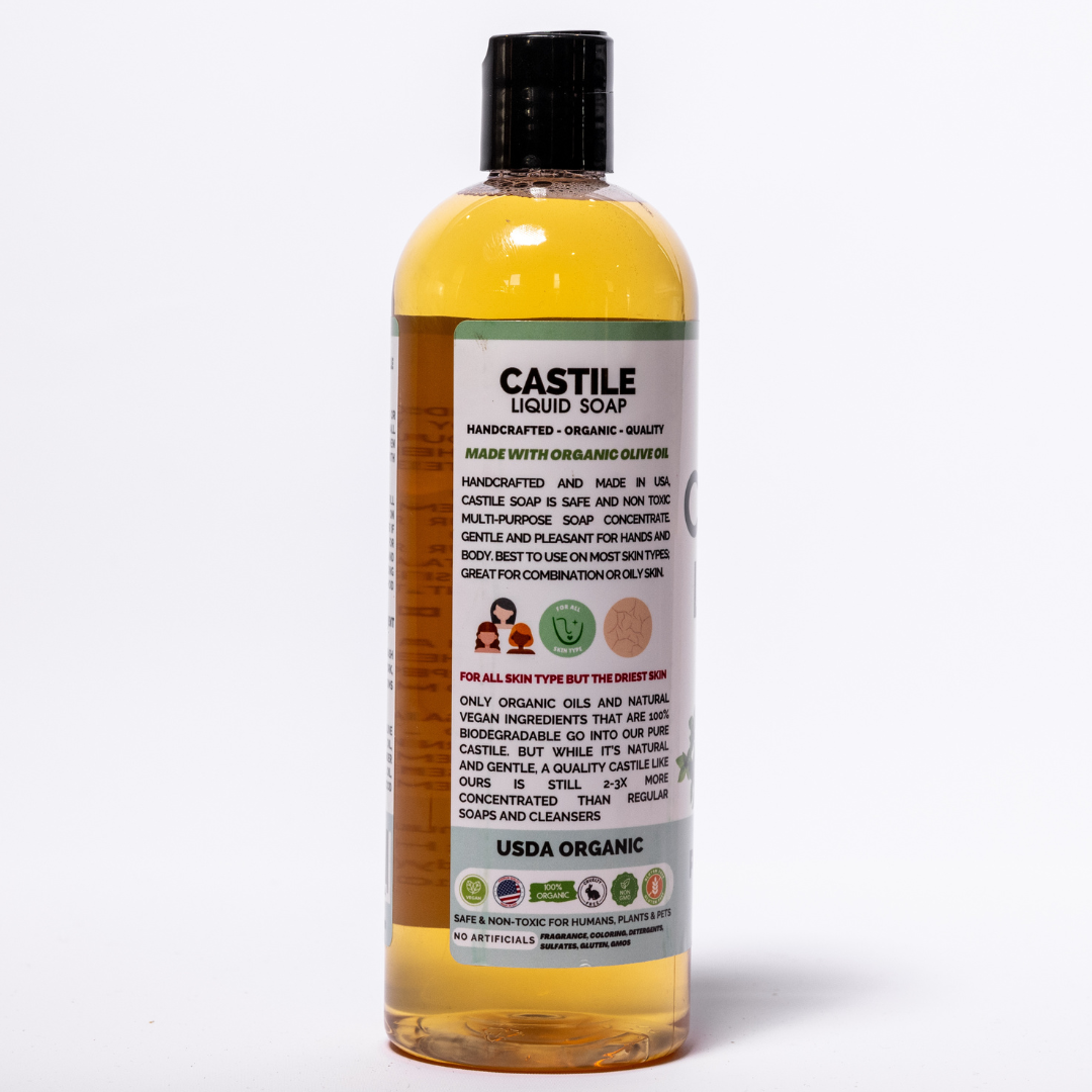 Peppermint Castile Liquid Soap 16oz - Organic - Non-GMO